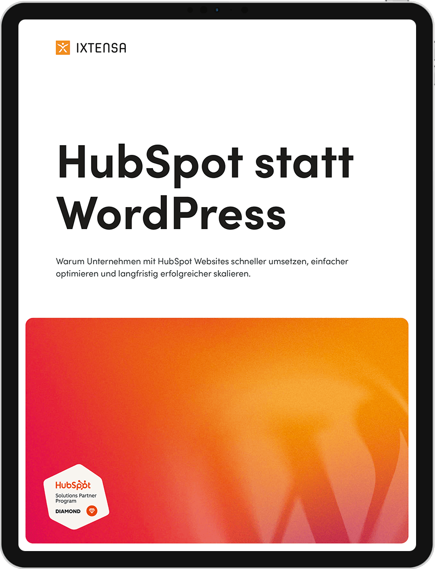 Titelseite des Whitepapers HubSpot statt WordPress